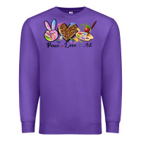 Purple peace love art Premium Sweatshirt - texasbilliewilder
