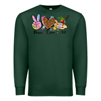 Sports Green peace love art Premium Sweatshirt - texasbilliewilder