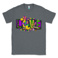 Charcoal Heather mardi gras love Classic Tee - FaDigitalArtStudio