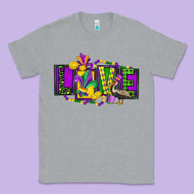 Mardi Gras Love Classic Tee Designed By Fadigitalartstudio
