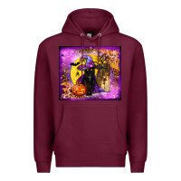 Burgundy witchy cat tumbler Premium Hoodie - BundleAndBundleShop