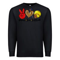 Black peace love softball Premium Sweatshirt - Zillion Design Studio