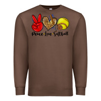 Chestnut peace love softball Premium Sweatshirt - Zillion Design Studio