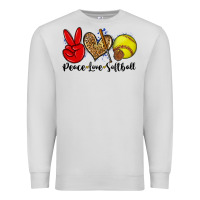 Dove Grey peace love softball Premium Sweatshirt - Zillion Design Studio