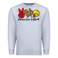 Heather Grey peace love softball Premium Sweatshirt - Zillion Design Studio