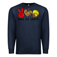 Navy peace love softball Premium Sweatshirt - Zillion Design Studio