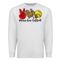 Oatmeal Heather peace love softball Premium Sweatshirt - Zillion Design Studio
