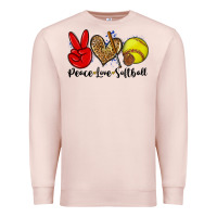 Pale Pink peace love softball Premium Sweatshirt - Zillion Design Studio