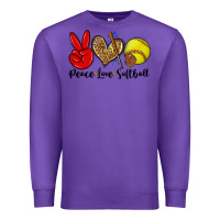 Purple peace love softball Premium Sweatshirt - Zillion Design Studio