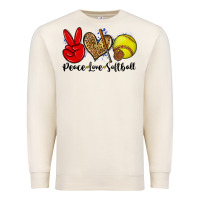 Sandshell peace love softball Premium Sweatshirt - Zillion Design Studio