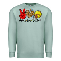 Seafoam peace love softball Premium Sweatshirt - Zillion Design Studio