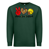 Sports Green peace love softball Premium Sweatshirt - Zillion Design Studio