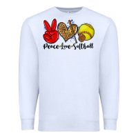 White peace love softball Premium Sweatshirt - Zillion Design Studio