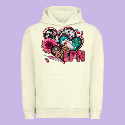 Lpn Licensed Practical Nurse Hearts Urban Hoodie Designed By Jasminsmagicworld