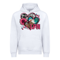 White lpn licensed practical nurse hearts Urban Hoodie - Jasminsmagicworld