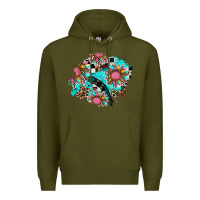 Army Green race sunflower patches Premium Hoodie - AdoDesignShop