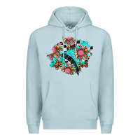 Blue Mist race sunflower patches Premium Hoodie - AdoDesignShop