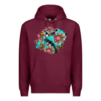 Burgundy race sunflower patches Premium Hoodie - AdoDesignShop