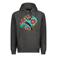 Charcoal Heather race sunflower patches Premium Hoodie - AdoDesignShop