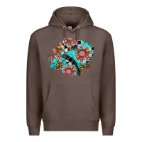 Coffee race sunflower patches Premium Hoodie - AdoDesignShop