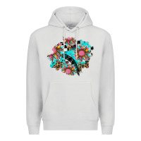 Dove Grey race sunflower patches Premium Hoodie - AdoDesignShop