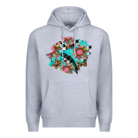 Heather Grey race sunflower patches Premium Hoodie - AdoDesignShop
