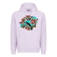 Lilac race sunflower patches Premium Hoodie - AdoDesignShop