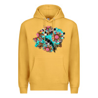 Mustard race sunflower patches Premium Hoodie - AdoDesignShop