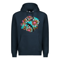 Navy race sunflower patches Premium Hoodie - AdoDesignShop