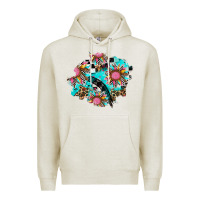 Oatmeal Heather race sunflower patches Premium Hoodie - AdoDesignShop