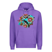Purple race sunflower patches Premium Hoodie - AdoDesignShop