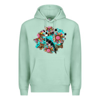 Seafoam race sunflower patches Premium Hoodie - AdoDesignShop
