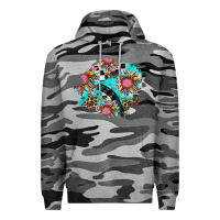 Slate Camo race sunflower patches Premium Hoodie - AdoDesignShop