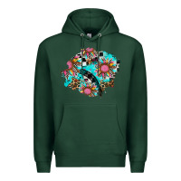 Sports Green race sunflower patches Premium Hoodie - AdoDesignShop