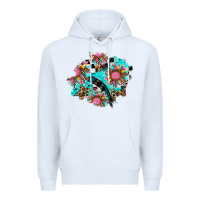 White race sunflower patches Premium Hoodie - AdoDesignShop