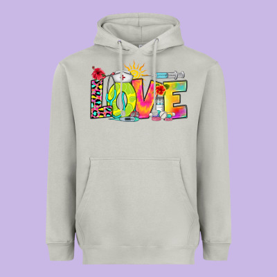 Heavyweight Hoodie love nurse summer