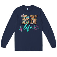 Navy western nurse rn  life Long Sleeve Tee - BarkalooDesign