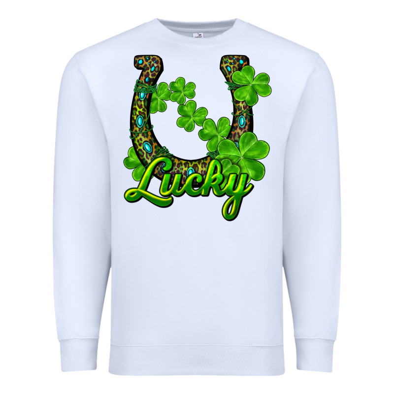 Lucky Shamrock Horseshoe Premium Sweatshirt by RanaPortraitStore | Teevron