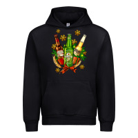 Black beer bottle party set for christmas Urban Hoodie - AdoDesignShop