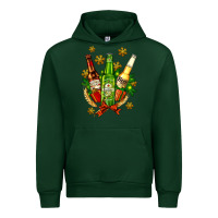Forest Green beer bottle party set for christmas Urban Hoodie - AdoDesignShop