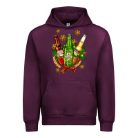 Mauve Wine beer bottle party set for christmas Urban Hoodie - AdoDesignShop