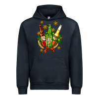 Navy beer bottle party set for christmas Urban Hoodie - AdoDesignShop