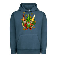 Pigment Midnight Navy beer bottle party set for christmas Urban Hoodie - AdoDesignShop