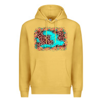 Antique Gold easter Leopard turquoise background Premium Hoodie - JahusDesignShop