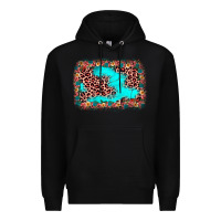 Black easter Leopard turquoise background Premium Hoodie - JahusDesignShop
