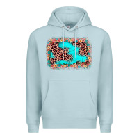 Blue Mist easter Leopard turquoise background Premium Hoodie - JahusDesignShop