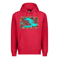 Cardinal easter Leopard turquoise background Premium Hoodie - JahusDesignShop
