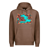 Chestnut easter Leopard turquoise background Premium Hoodie - JahusDesignShop