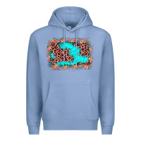 Colony Blue easter Leopard turquoise background Premium Hoodie - JahusDesignShop