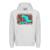 Dove Grey easter Leopard turquoise background Premium Hoodie - JahusDesignShop